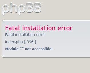 Fatal installation error