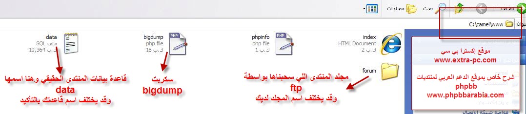 خطوة مصورة في شرح نقل المنتدى